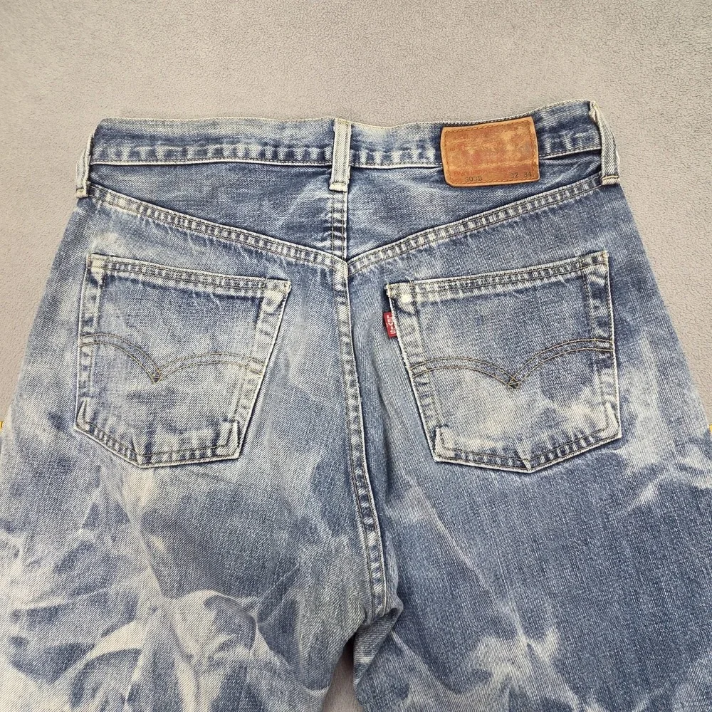 Vintage Levis 503B Jeans‎ Mens Blue Acid Wash Cropped Button Fly Fits 30x23